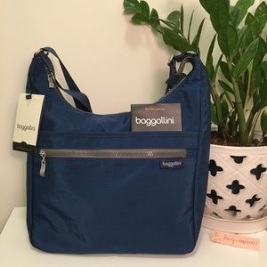 Baggallini Hobo Crossbody Bag. Blue
